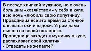 Проводница не выдержала и зашла в купе к мужичку... Анекдот клуб!