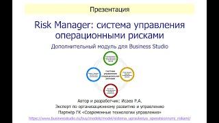 Онлайн-презентация решения «Risk Manager: система управления операционными рисками»