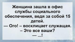 Женщина и её 15 детей! Анекдот дня Для Супер Настроения! Веселые Анекдоты!