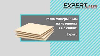 Резка фанеры 6 мм на станке Expert E9060 Reci W4 120 w