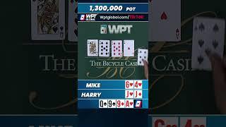 The Two Pair Saves Him -Wins 3,300,000 Pot! #shorts