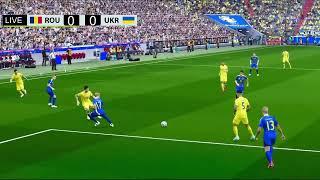 Romania vs Ukraine LIVE.  2024 Euro Cup Full Match - Video game simulation PES 2021