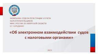 Семинар «Об электронном взаимодействии  судов с налоговыми органами»