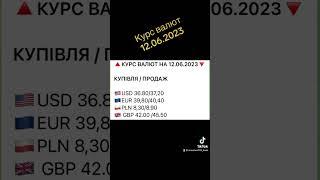 Курс валют. 12.06.2023р. #україна #ua #миколаїв #bank #money #банк #банки #кредит #украина #депозит